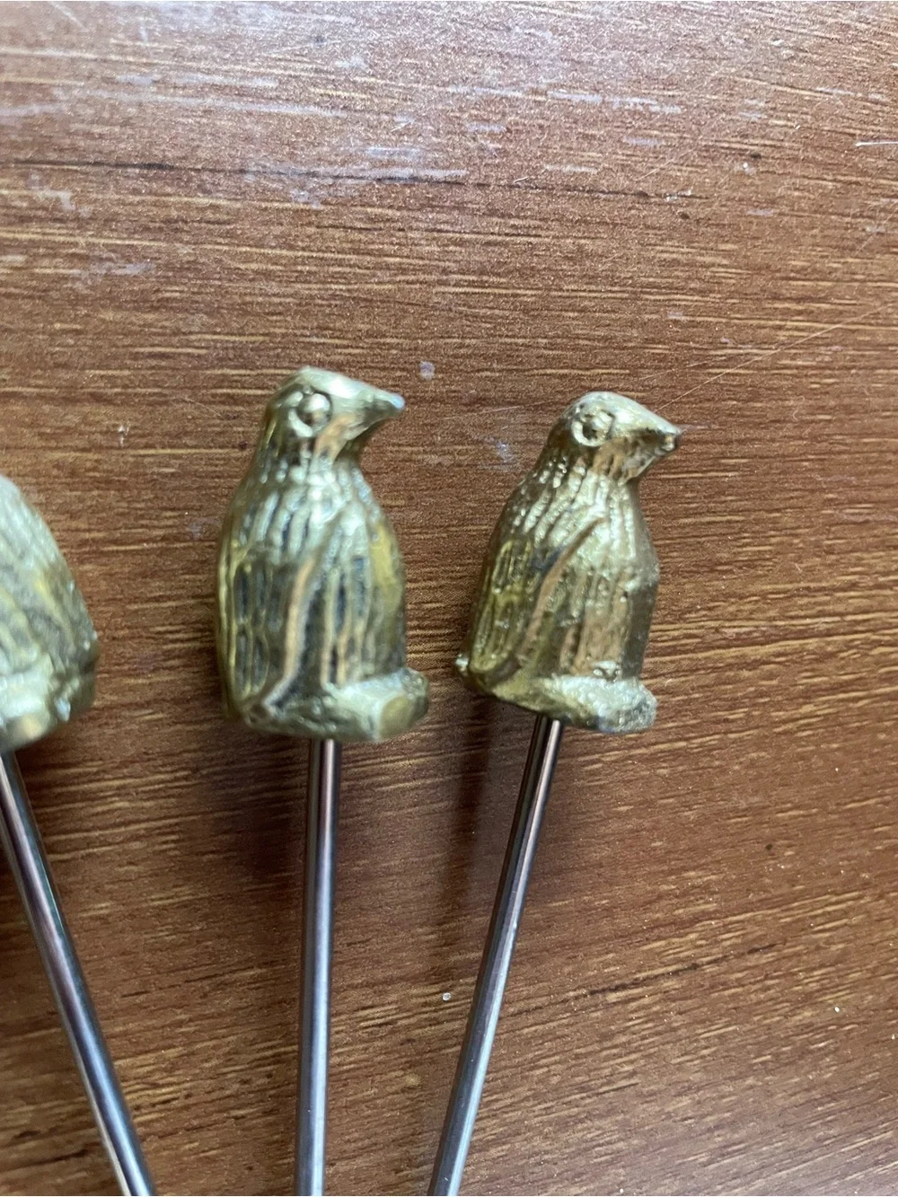 Pier 1 Hors d’oeuvre Brass Tone Penguin Picks